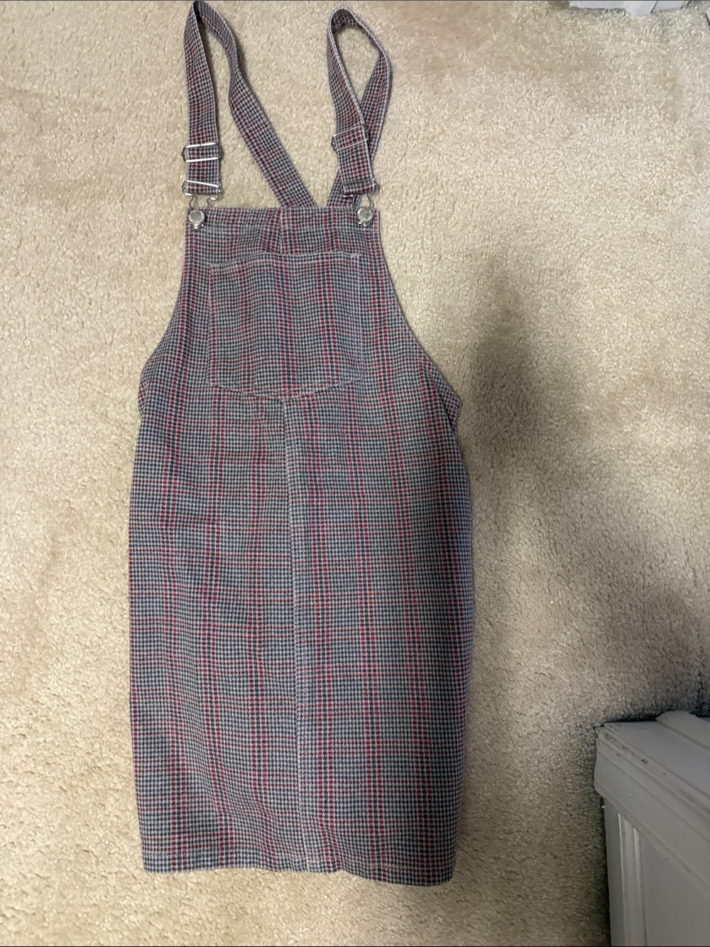 Miss Selfridge Red white blue Checked Pinafore overalls dress Adjustable Strap